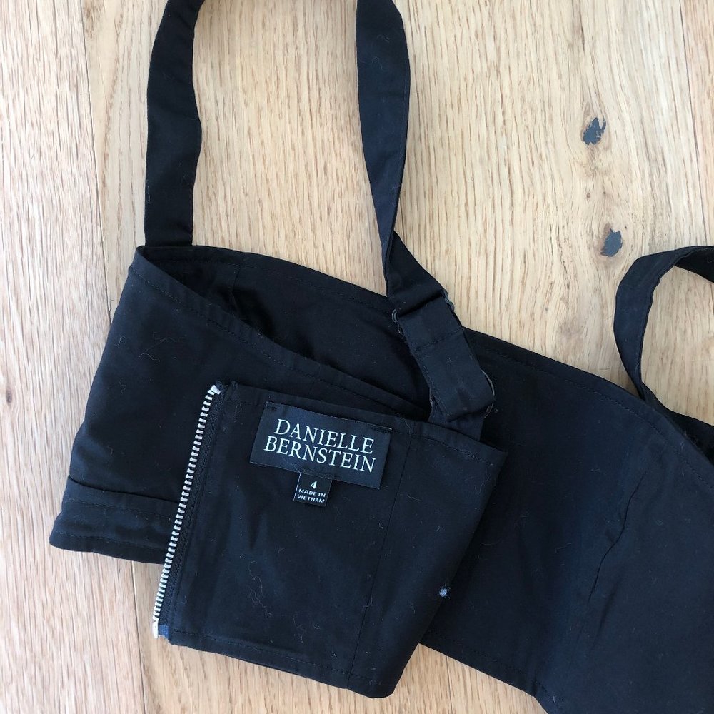 Danielle Bernstein Black Poplin Crop Top - Picture 2 of 4